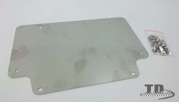 Plate base 230x140mm stainless steel with holes