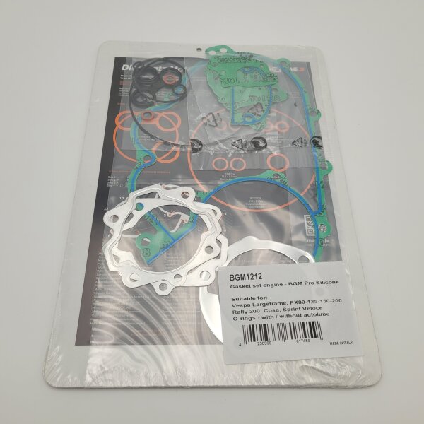 Gasket set engine -BGM Pro silicone Vespa Large frame, including O-rings -. With / without separate
