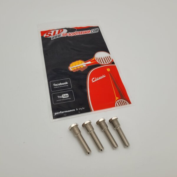 Stud bolt kit brake drum Lambretta, for SIP tubeless rim M8x36mm/M10x1 mm, hexagon - 4 pieces