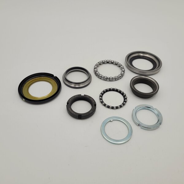 Headset set - steering head bearing PIAGGIO, Gilera, Vespa - top + bottom complete set (9 pieces) - Vespa