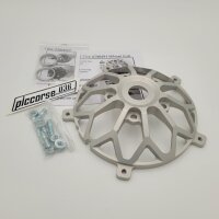 Rim adapter wheel hub front 10&quot; PLC used for mounting Vespa 2.10 inch rim on Piaggio ZIP II, ZIP SP, ET4 fork silver