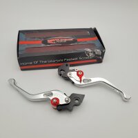 Brake lever/clutch lever PM TUNING Sport, Lambretta, adjustable for Grimeca brake pump - silver