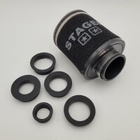 Air filter STAGE6 Racing round, 150mm long, &Oslash;=100mm, connection width = 55mm without adapter
