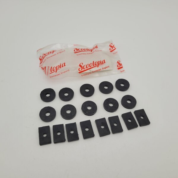 Antivibrationsgummi-Set Rahmen/Beinschild/Trittbrett  SCOOTOPIA Lambretta LI, LIS, SX, TV, GP, DL