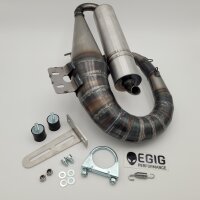 Auspuff EGIG PERFORMANCE Python S &Oslash;=32mm (54-60mm Stehbolzenabstand), verschraubter XXL Endd&auml;mpfer (&Oslash;70mm) - Vespa ET3, PV125