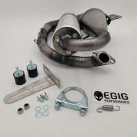 Auspuff EGIG PERFORMANCE Python S &Oslash;=32mm (54-60mm Stehbolzenabstand), verschraubter XXL Endd&auml;mpfer (&Oslash;70mm) - Vespa ET3, PV125