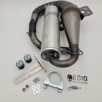 Auspuff EGIG PERFORMANCE Python S &Oslash;=32mm (54-60mm Stehbolzenabstand), verschraubter XXL Endd&auml;mpfer (&Oslash;70mm) - Vespa ET3, PV125